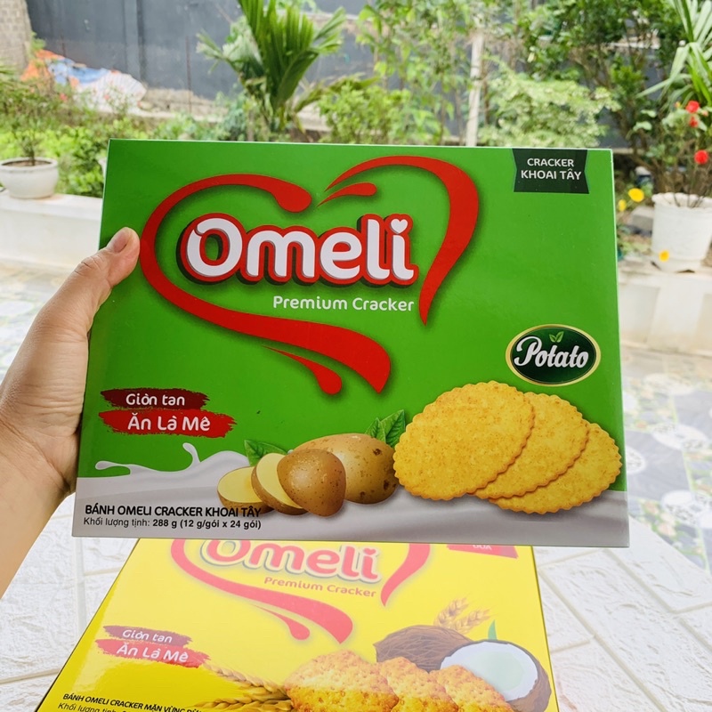 Bánh Omeli Cracker Hộp 288G Khoai Tây/Vừng dừa/Gấc