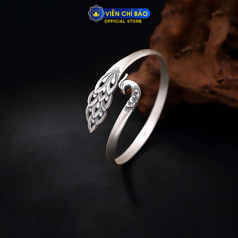 Vòng tay bạc nữ Khổng Tước Vạn Phúc chất liệu bạc Thái 925 thời trang phụ kiện trang sức Viễn Chí Bảo L000028