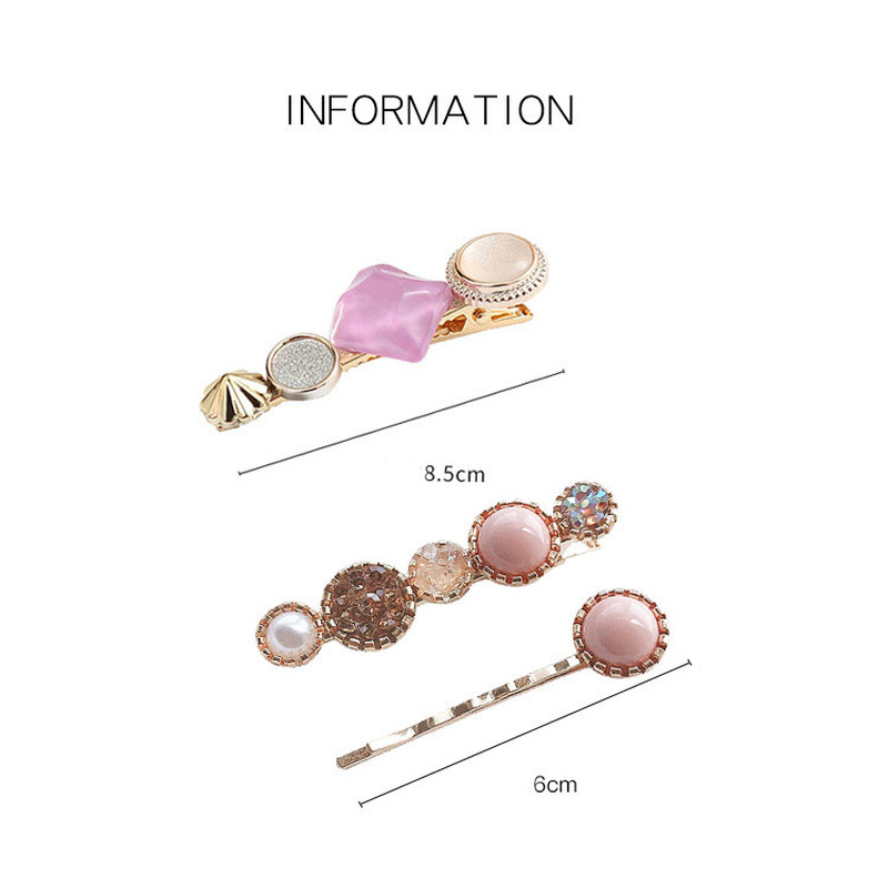 Kẹp Tóc Kim Loại Đính Ngọc Trai Nhân Tạo Phong Cách Hàn Quốc