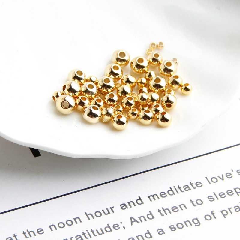 Phụ kiện trang sức hạt mạ vàng nhiều kích cỡ