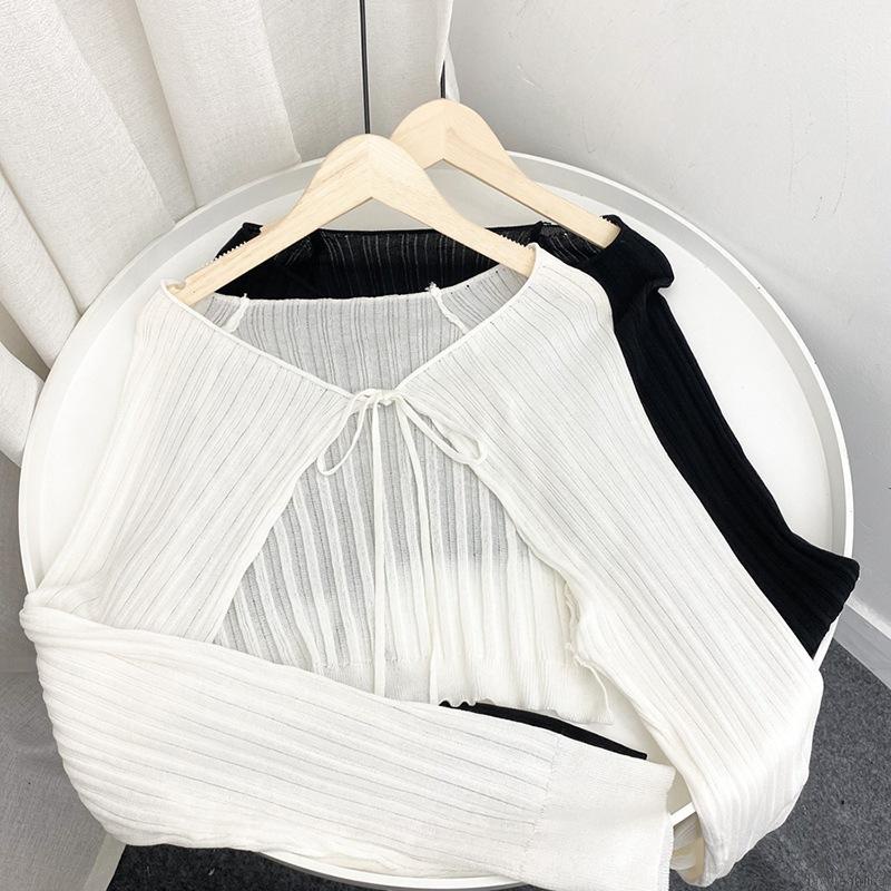 Áo Khoác Cardigan Mỏng Màu Sắc Trơn Chống Nắng Cho Nữ