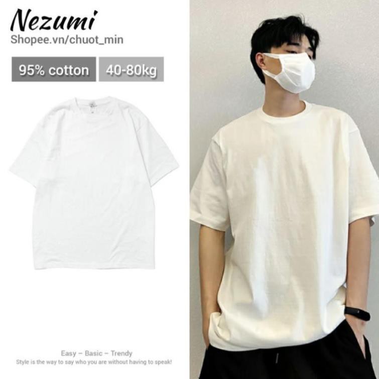 Ao Phông Trơn Nam Nữ, Áo Thun Unisex Tay Lỡ Cổ Tròn (Over Size) | BigBuy360 - bigbuy360.vn
