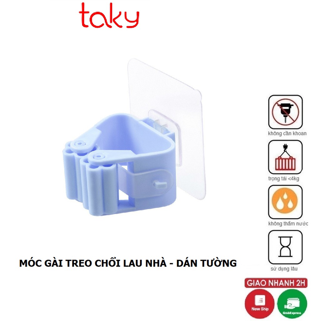 Kẹp Treo Chổi Và Cây Lau Nhà Gắn Tường, Taky, Gọn Gàng Và Ngăn Nắp, Sản Phẩm Tiện Dụng, Không Khoan Đục 4028