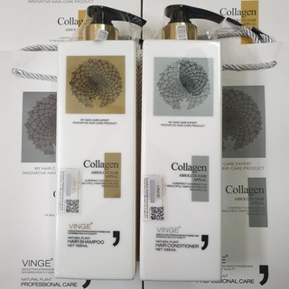 Combo cặp dầu gội xả Collagen VINGE 1000ml [chính hãng]