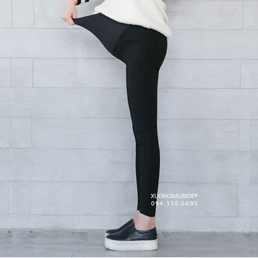 Quần bầu có đáp bụng chun chỉnh tiện lợi chất cotton đẹp
