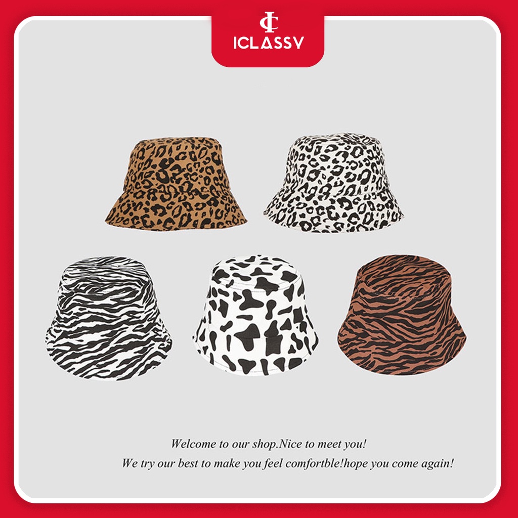 Mũ Xô Bucket Vành Cụp Ulzzang Vintage, Nón Tai Bèo Họa Tiết Độc Đáo Chống Nắng Phong Cách Hàn Quốc - Iclassy_shoes