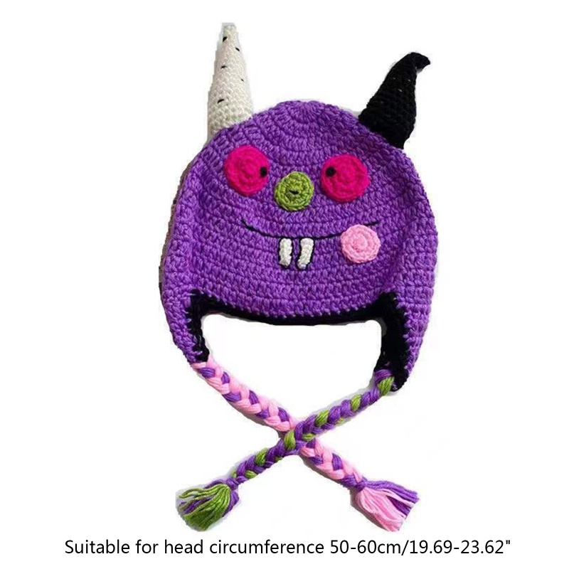 Mũ Len Mềm Giữ Ấm Mùa Đông Hình Sừng Quỷ Thời Trang Unisex