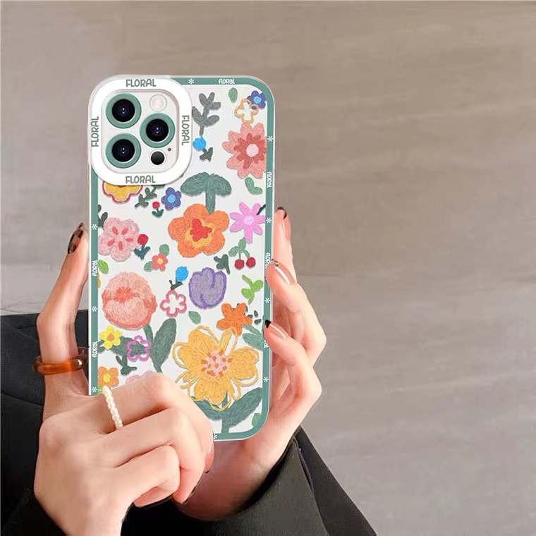 Ốp Điện Thoại Silicon Mềm Hình Hoa Cho iPhone 11 12 13 Pro Max X XR Xs Max 6 6S 8 7Plus Sự Bảo Vệ