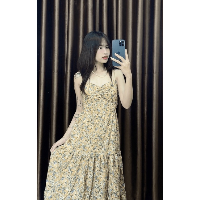 [HCM] Đầm xòe maxi hoa lụa siêu xinh xắn tôn dáng sang chảnh cho các nàng KME FASHION
