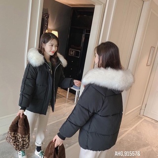 Áo phao béo cổ lông siêu ấm siêu nhẹ