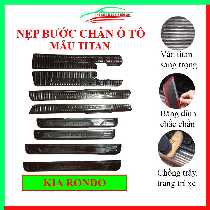 Ốp bậc cửa nẹp bước chân TITAN ô tô Kia Rondo chống trầy bảo vệ xe