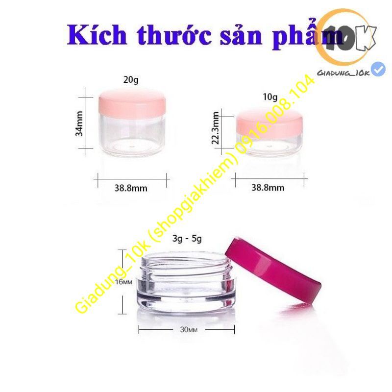 Hũ chiết mỹ phẩm du lịch loại 10 gram (z6)