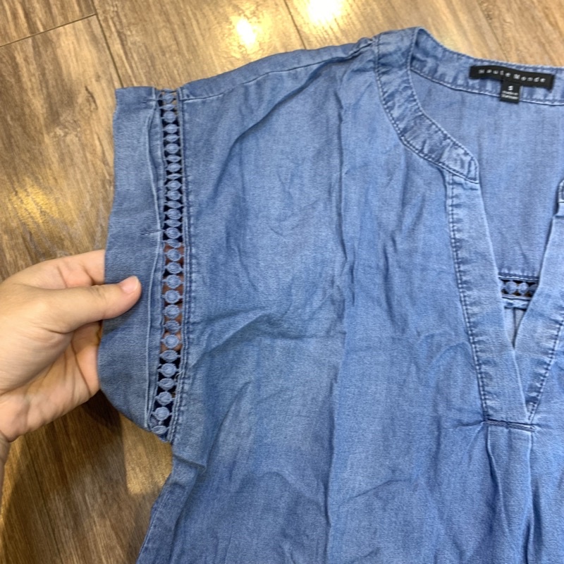 áo denim cotton xuất dư xịn - vana shop
