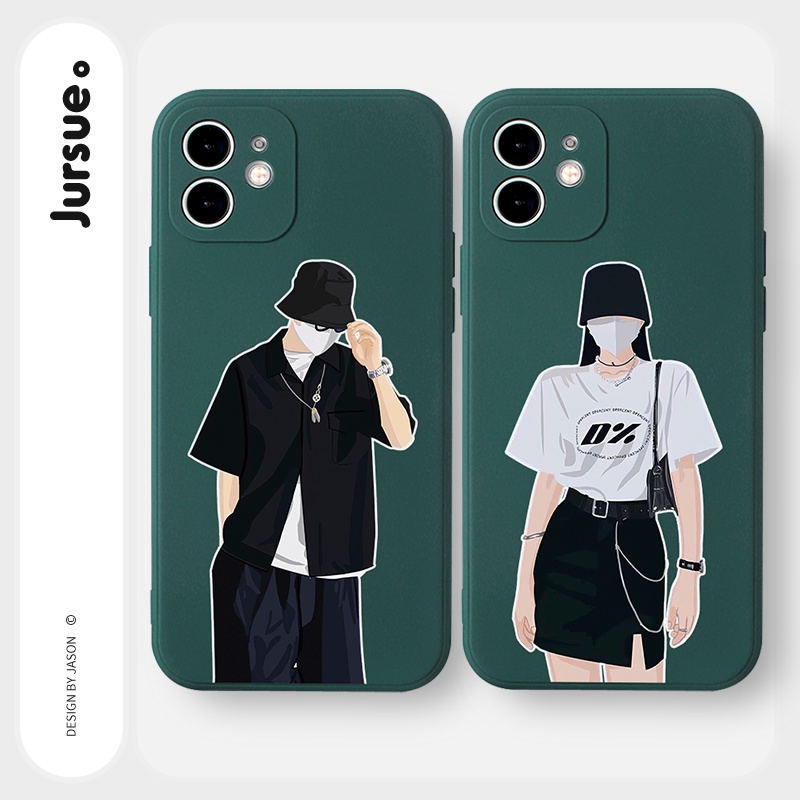 Ốp lưng JURSUE mềm hoạt hình cặp đôi dễ thương đẹp Cho iPhone 14 13 12 11 Pro Max SE 2020 X XR XS 8 7 ip 6S 6 Plus Y2210