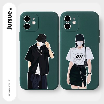 Ốp lưng JURSUE mềm hoạt hình cặp đôi dễ thương đẹp Cho iPhone 17 16 15 14 13 12 11 Pro Max SE 2020 X XR XS ip 8 7 Plus Y2210