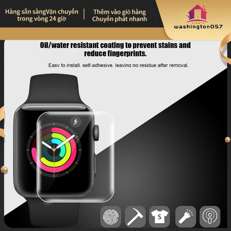 Hàng Hot Phim linh hoạt cong 3D Đồng hồ chống dầu / chống nước Bảo vệ cho iWatch Hàng giao ngayWashington057