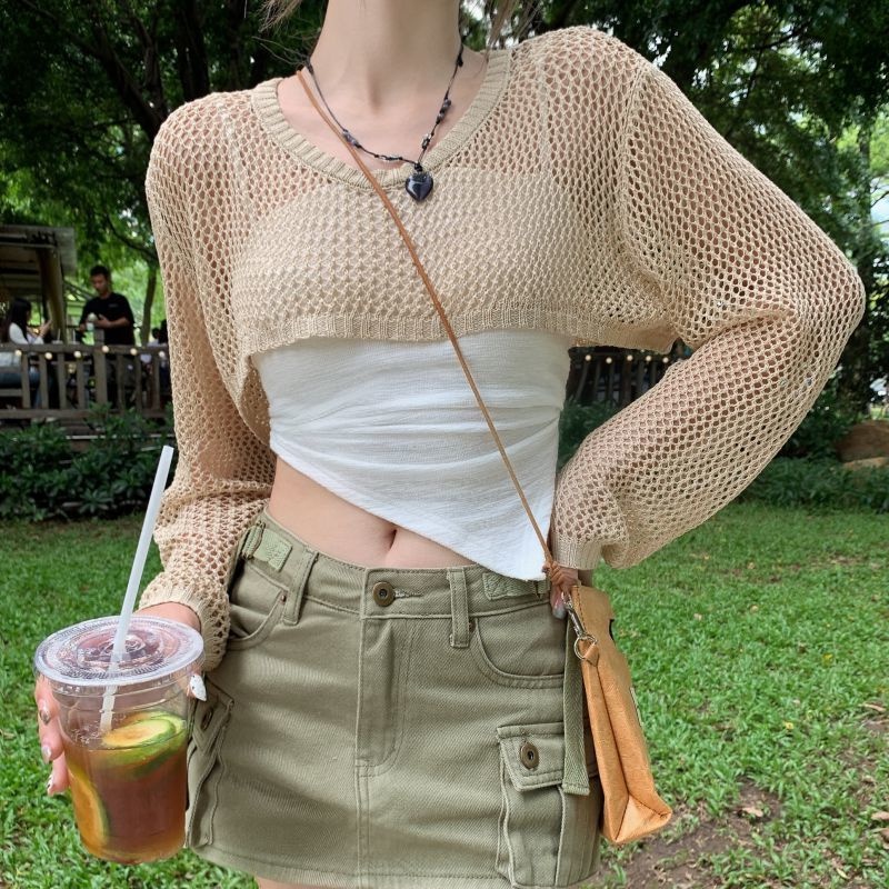 COZOK Bộ Áo Sát Nách Dáng Ôm + Áo Khoác Chống Nắng Thời Trang Cho Nữ