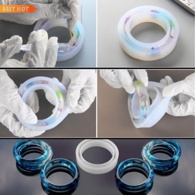 Khuôn silicone vòng tay bản tròn trơn