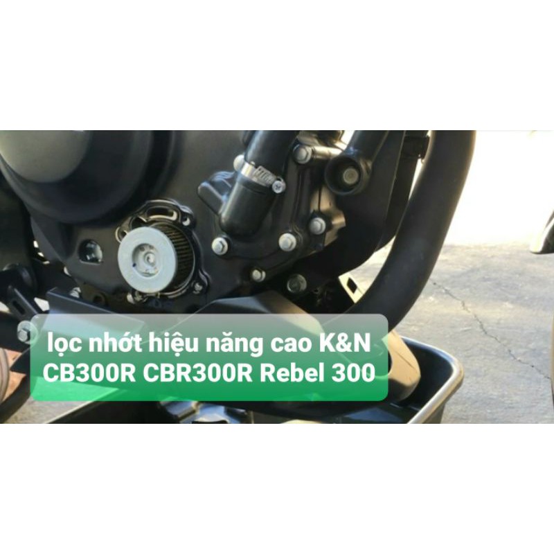 Lọc nhớt KN 112 cho Honda CB300R, Rebel300, CBR300R, CBR250R, Kawasaki D Tracker-  Z125 - KSR110