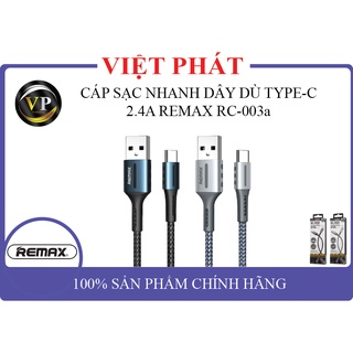 Cáp sạc nhanh dây dù type-c 2.4a remax rc-003a -1.0m-