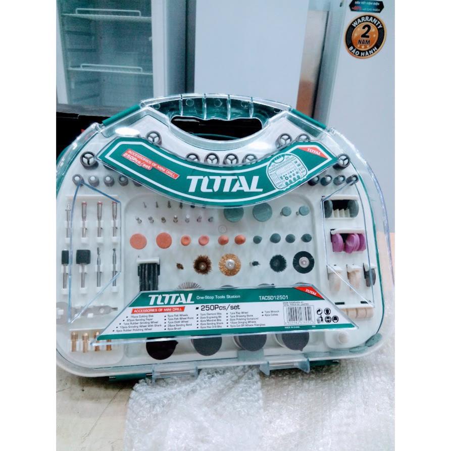 Bộ linh kiện máy mày khuôn TOTAL TACSD12501 - mũi mài khuôn, dũa mini 250 CHI TIẾT DCA INGCO