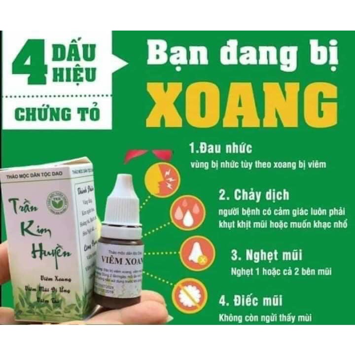 Viêm Xoang, Viêm Mũi Dị ứng, Viêm Tai giữa, Nước Nhỏ Mũi Viêm Xoang, Viêm mũi dị ứng Trần Kim Huyền, 10ml - Hàng ch
