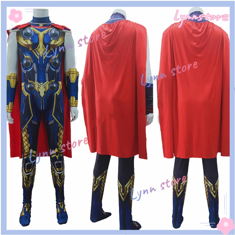 Trang phục Cosplay Thor Odinson Trang phục Trẻ em Người lớn Trang phục Thor: Tình yêu và Thunder Blue Outfit cho Đạo cụ Armor Cape Cosplay Suit