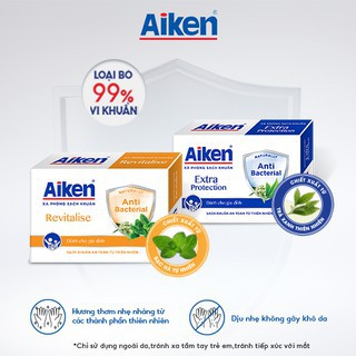 Xà bông cục aiken kháng khuẩn 120g.