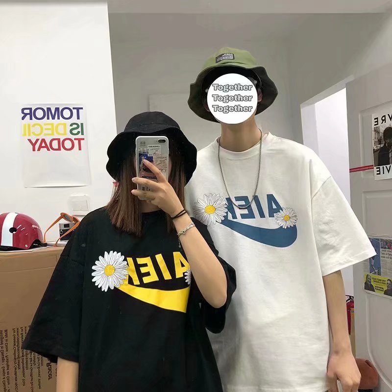Áo Thun Tay Ngắn Dáng Rộng In Hình Biểu Tượng Cảm Xúc Kiểu Hip-Hop Đường Phố Nhật Bản Cá Tính Cho Nam