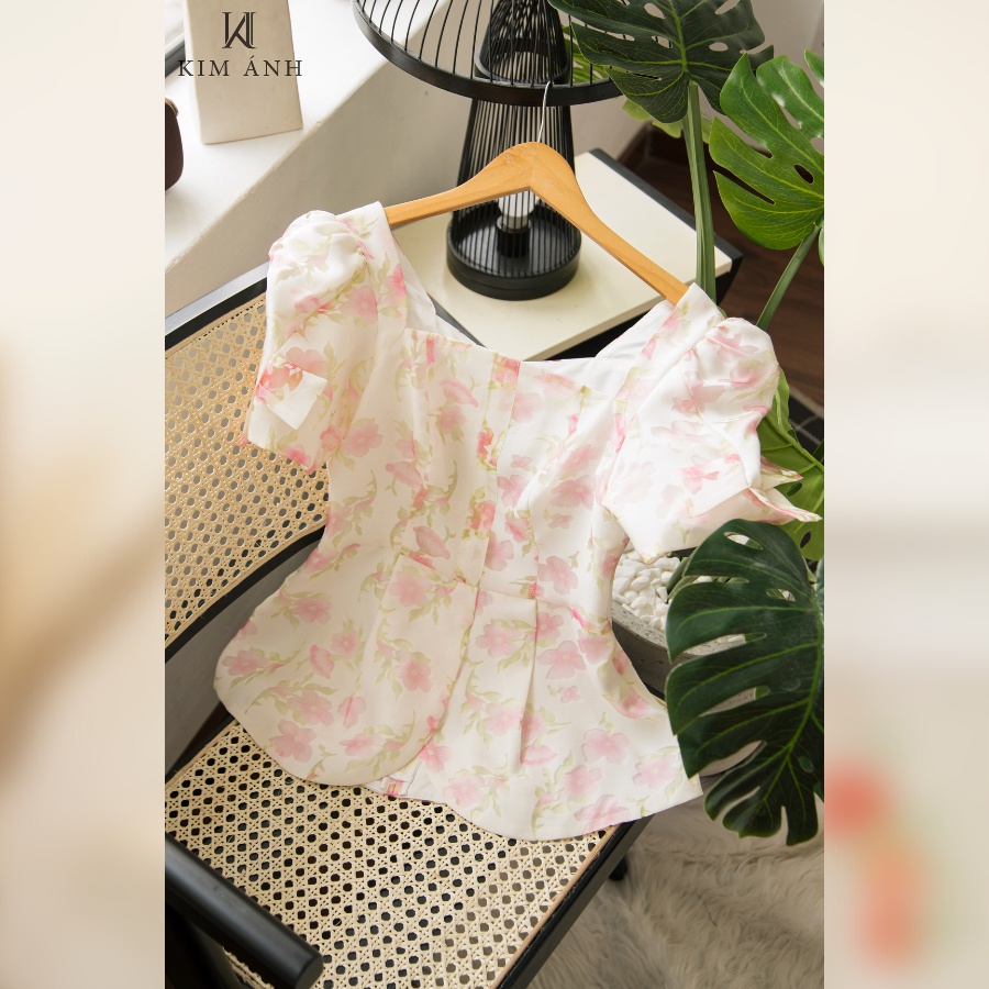 Áo Kiểu Thiết Kế Nữ, Áo Sơ Mi Nữ Công Sở Kim Ánh Maris Top Trẻ trung, Thanh Lịch,  AKSX37003