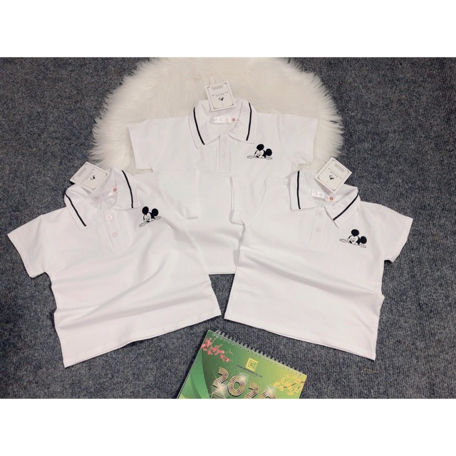 Áo polo mickey trắng