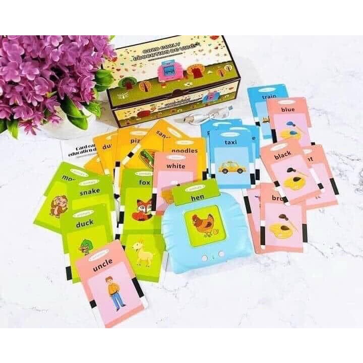 Máy đọc thẻ tiếng anh Flashcard 224 từ vựng cho bé, hàng chính hãng loại 1, không sóng điện từ