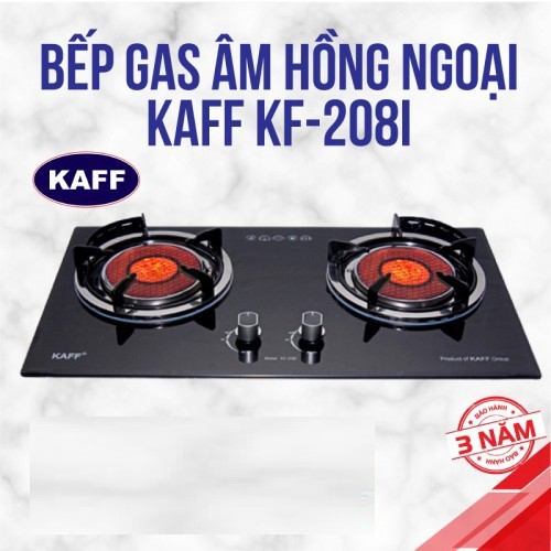 Bếp gas âm hồng ngoại ⚡SALE LỚN⚡chính hãng KAFF KF-208I (đầu đốt lớn, 2 vòng lửa, siêu tiết kiệm ga)