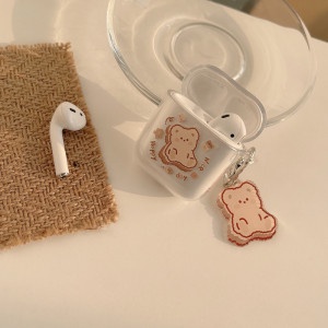 Case airpod, vỏ đựng airpod 2/ airpod pro hình con gấu có dây treo chống trầy va đập