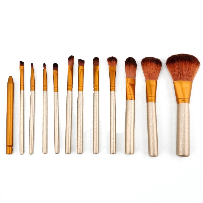 [Hàng mới về] Set 12 cọ trang điểm đánh phấn nền kẻ mắt đa năng chuyên dụng tiện lợi