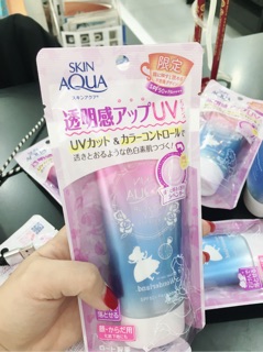 (Hàng xách tay bao bì mới thêm hình cô gái) Kem chống nắng(80g) số 1 Nhật Bản Skin Aqua tone up 80g