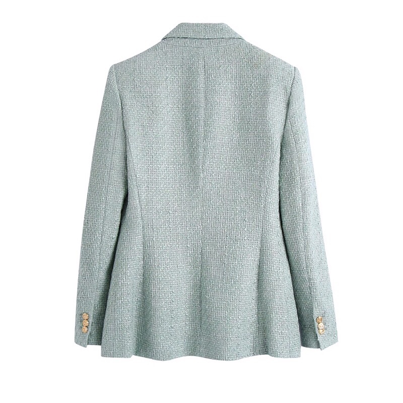 ÁO DẠ TWEED DÁNG BLAZER MÀU XANH MINT