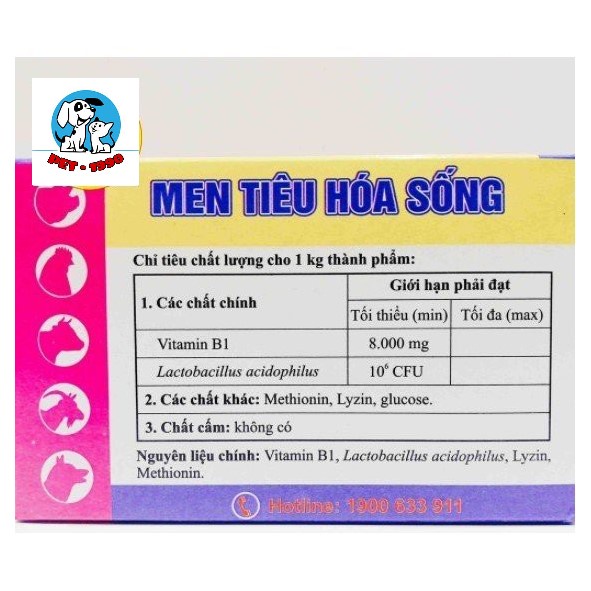 Men Tiêu Hóa Sống Pharbiozym Cho Thú Cưng Gói 5g