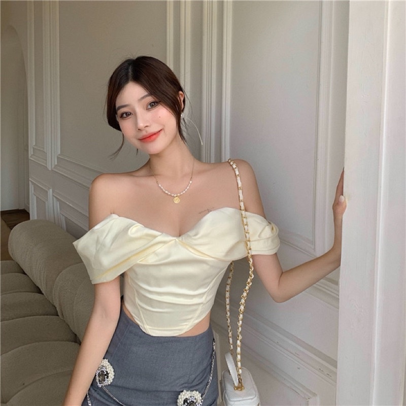 Áo corset trễ vai ( có ảnh thật ở cuối )