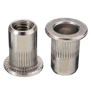 50pcs New M6 Thread Stainless Steel Flat Head Rivet Nut Rivnut Insert Nutsert