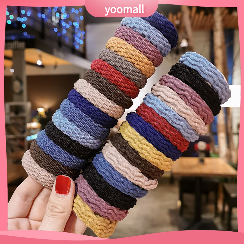 Set 5 Dây Thun Cột Tóc Mini Co Giãn Đơn Giản Cho Nữ