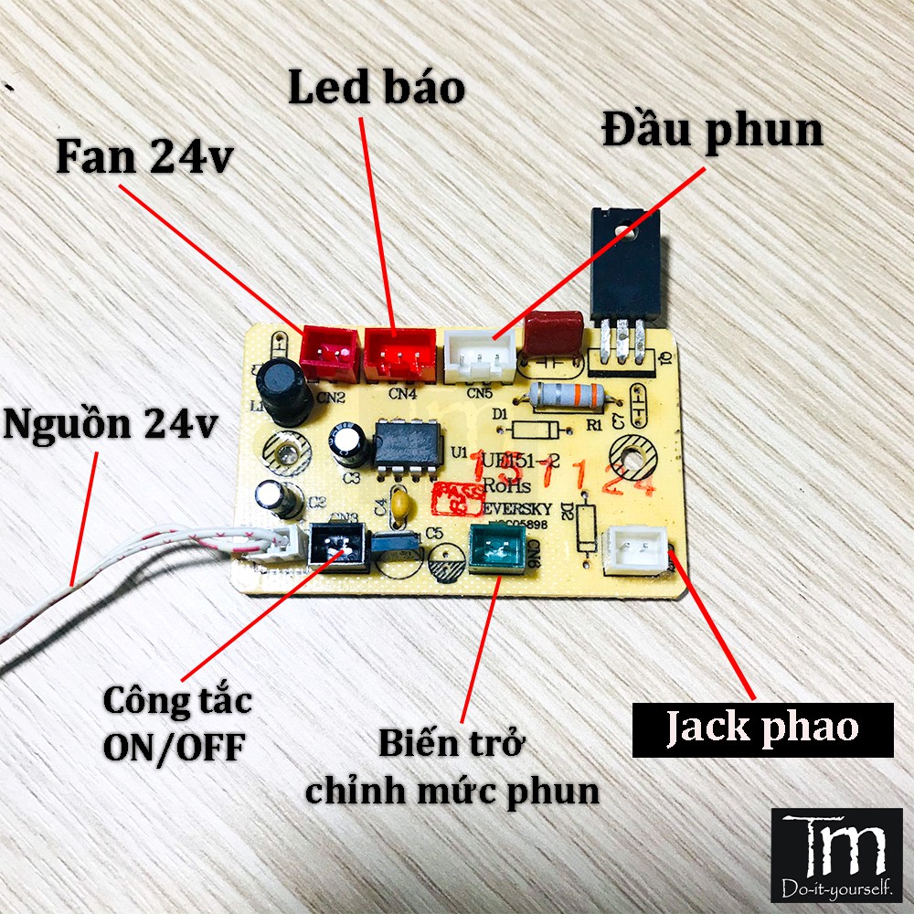 Combo Mạch Phun Sương Siêu Âm 24V 20W