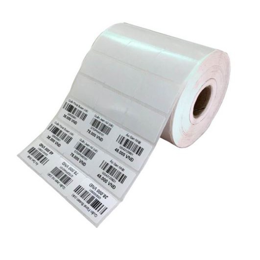 Decal Giấy In Mã Vạch 3 Tem (Cuộn 6000 Tem) - Decal Nhiệt 3 Tem 25x15 mm , Cuộn 30m