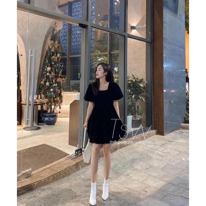Váy nhung xoè bồng dáng ngắn | BigBuy360 - bigbuy360.vn