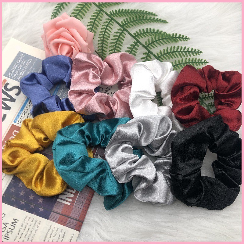 [FLASH SALE]Dây Buộc Tóc, Cột Tóc Vải Scrunchies Caro Cao Cấp hot trend 2021