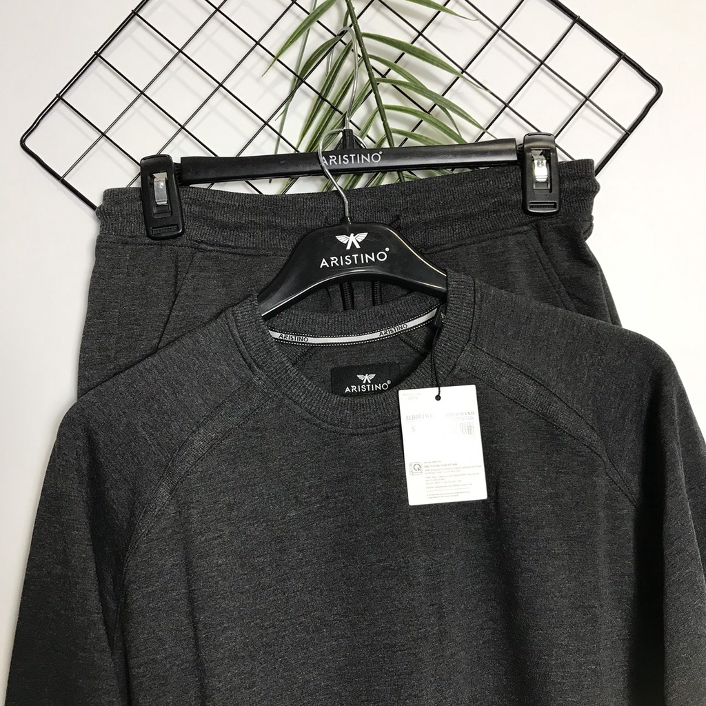 Bộ đồ thu đông Aristino cổ tròn  cotton mềm  giữ ấm  ALH001W8 ( 3 màu)