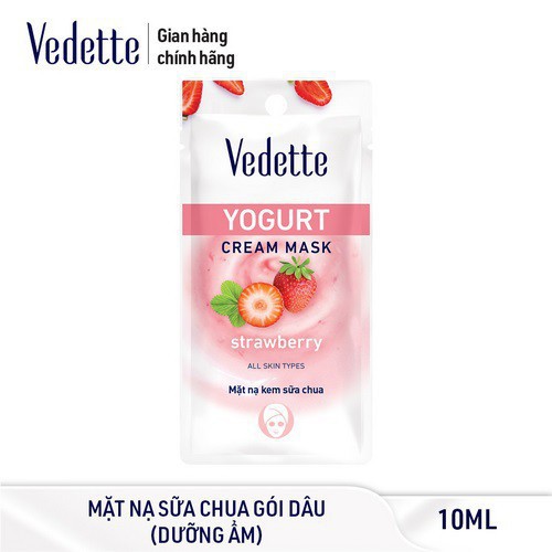 Bộ Sưu Tập Mặt Nạ Kem Sữa Chua Vedette Clay Mask Cho Da Khô - MNSC Dâu 120ml x1, MNSC Dâu 10ml x100