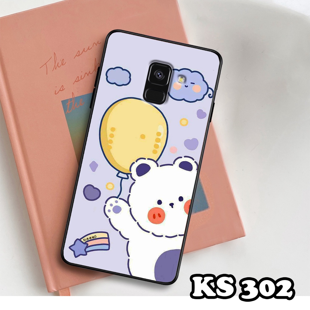 Ốp lưng Samsung A8 2018 - A8 Plus - A8 Star - Ốp Samsung in hình Gấu&amp;Thỏ siêu xinh - Lưng nhám viền TPU chống trầy xước