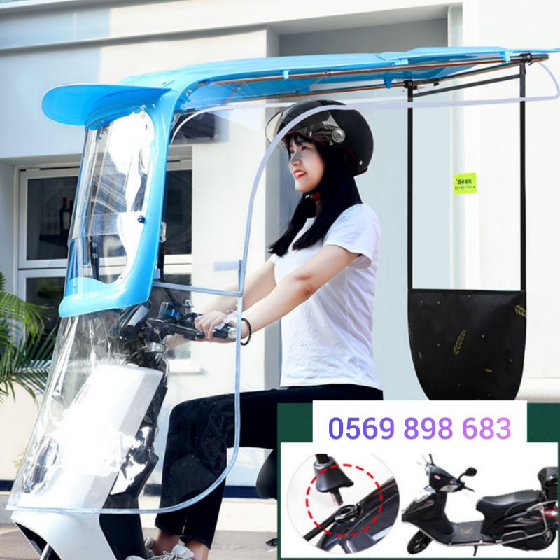 Mái che xe máy và xe đạp điện rèm cạnh tăng rộng 1515