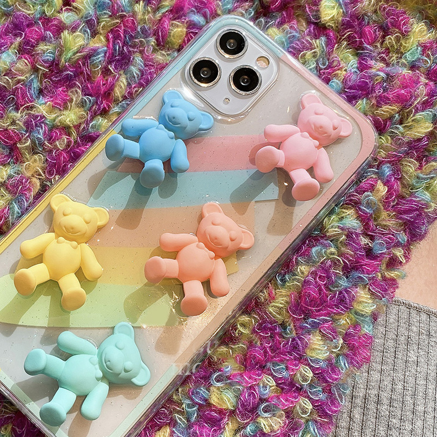 Ốp điện thoại TPU Silicon mềm trong suốt hình gấu nhiều màu sắc cho Iphone 11 Pro Max 6 6s 7 8 X Xr Xs Max 7 8 Plus | BigBuy360 - bigbuy360.vn